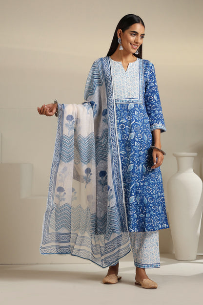 Murraya Egyptian Blue Kurta Set of 3