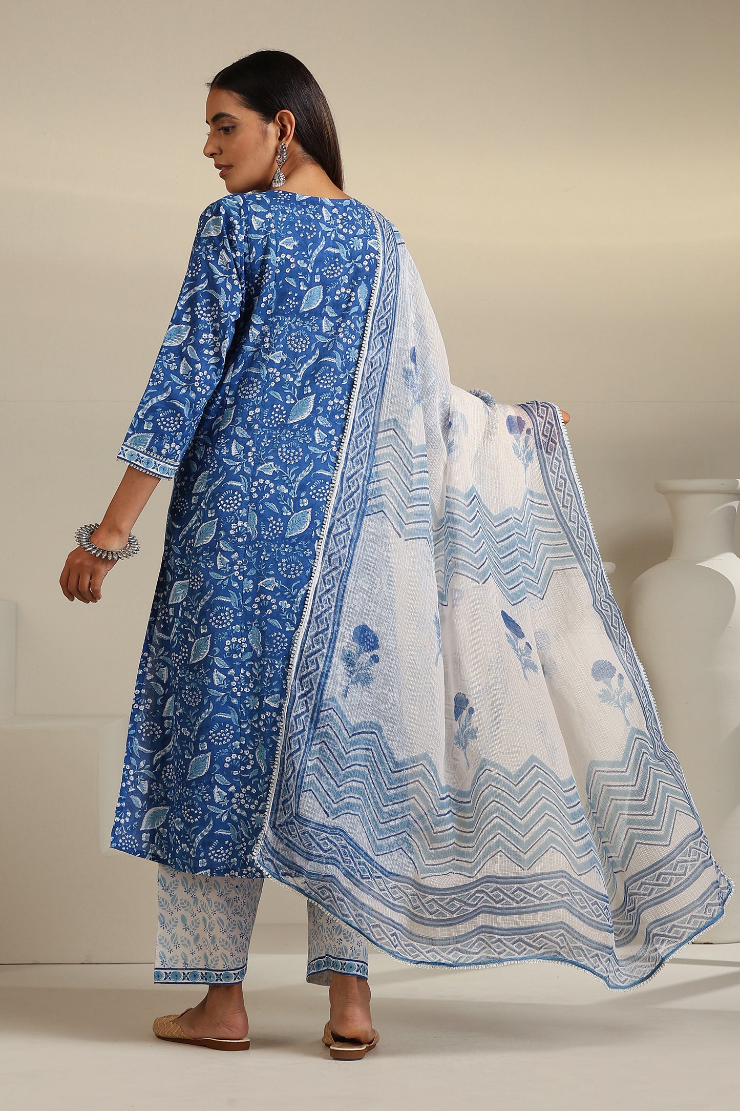 Murraya Egyptian Blue Kurta Set of 3