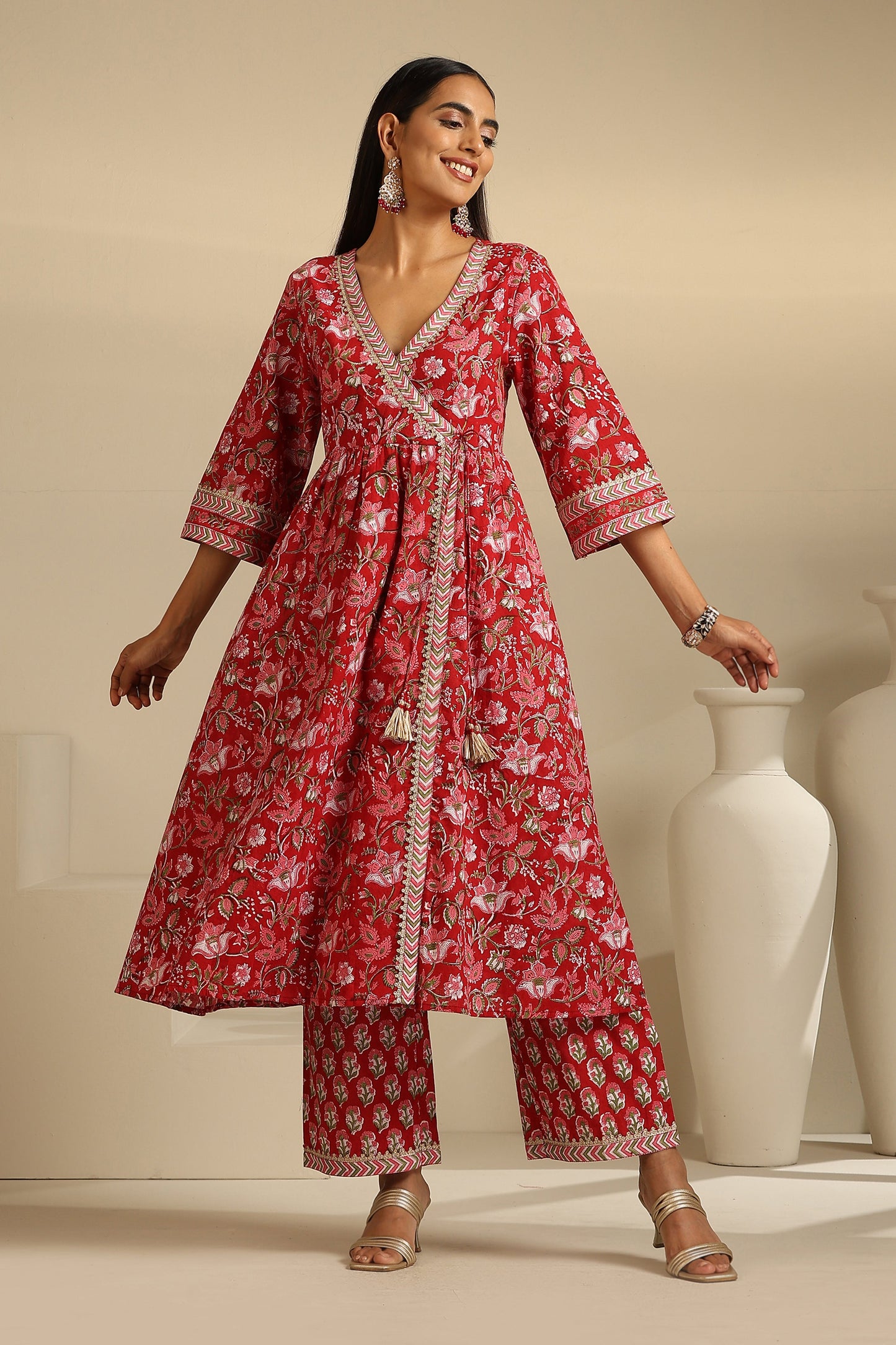 Murraya Red Sapphire Anarkali Set of 3