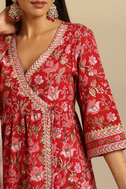 Murraya Red Sapphire Anarkali Set of 3