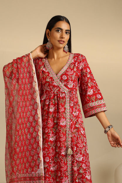 Murraya Red Sapphire Anarkali Set of 3