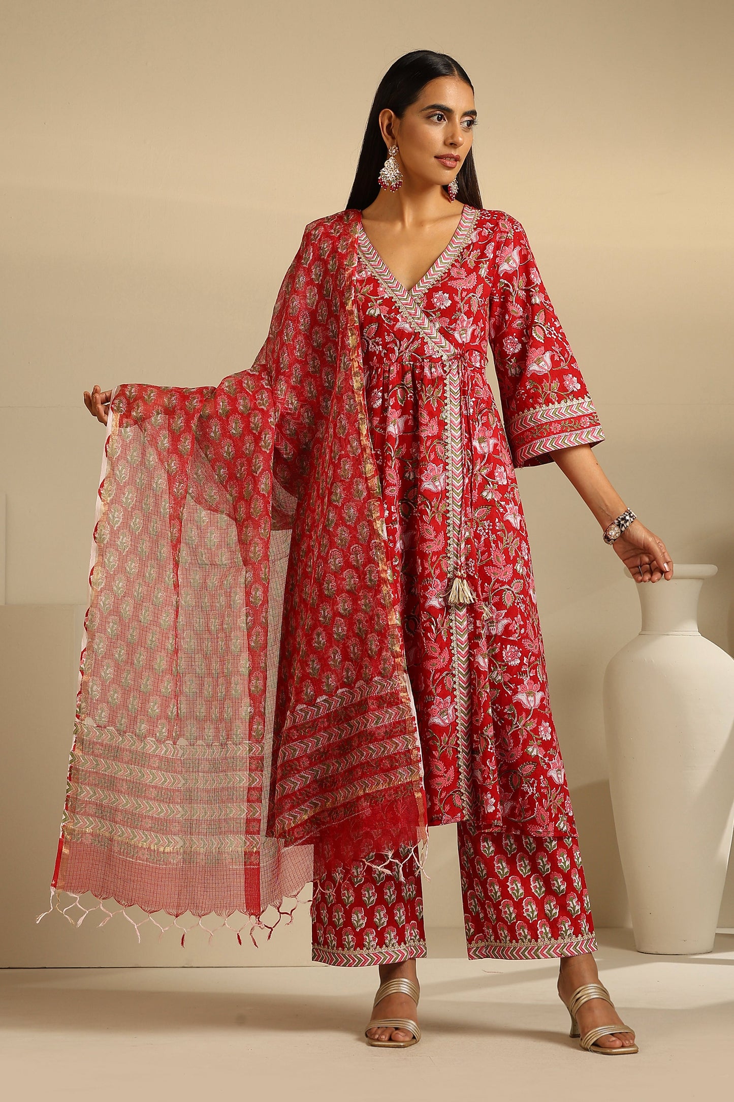 Murraya Red Sapphire Anarkali Set of 3