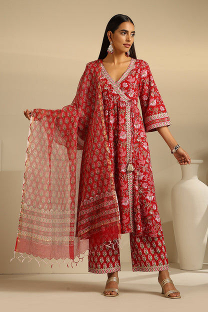 Murraya Red Sapphire Anarkali Set of 3