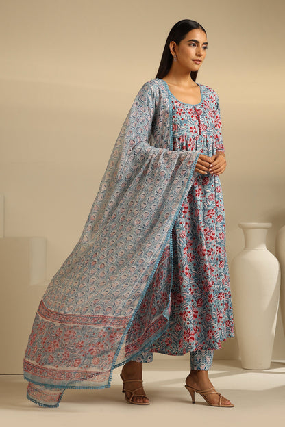 Murraya Blue Livia Gathered Kurta Set of 3