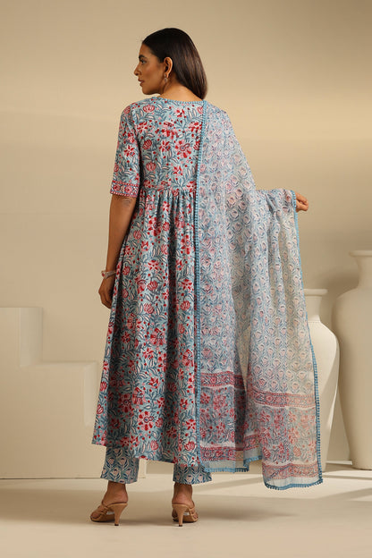 Murraya Blue Livia Gathered Kurta Set of 3