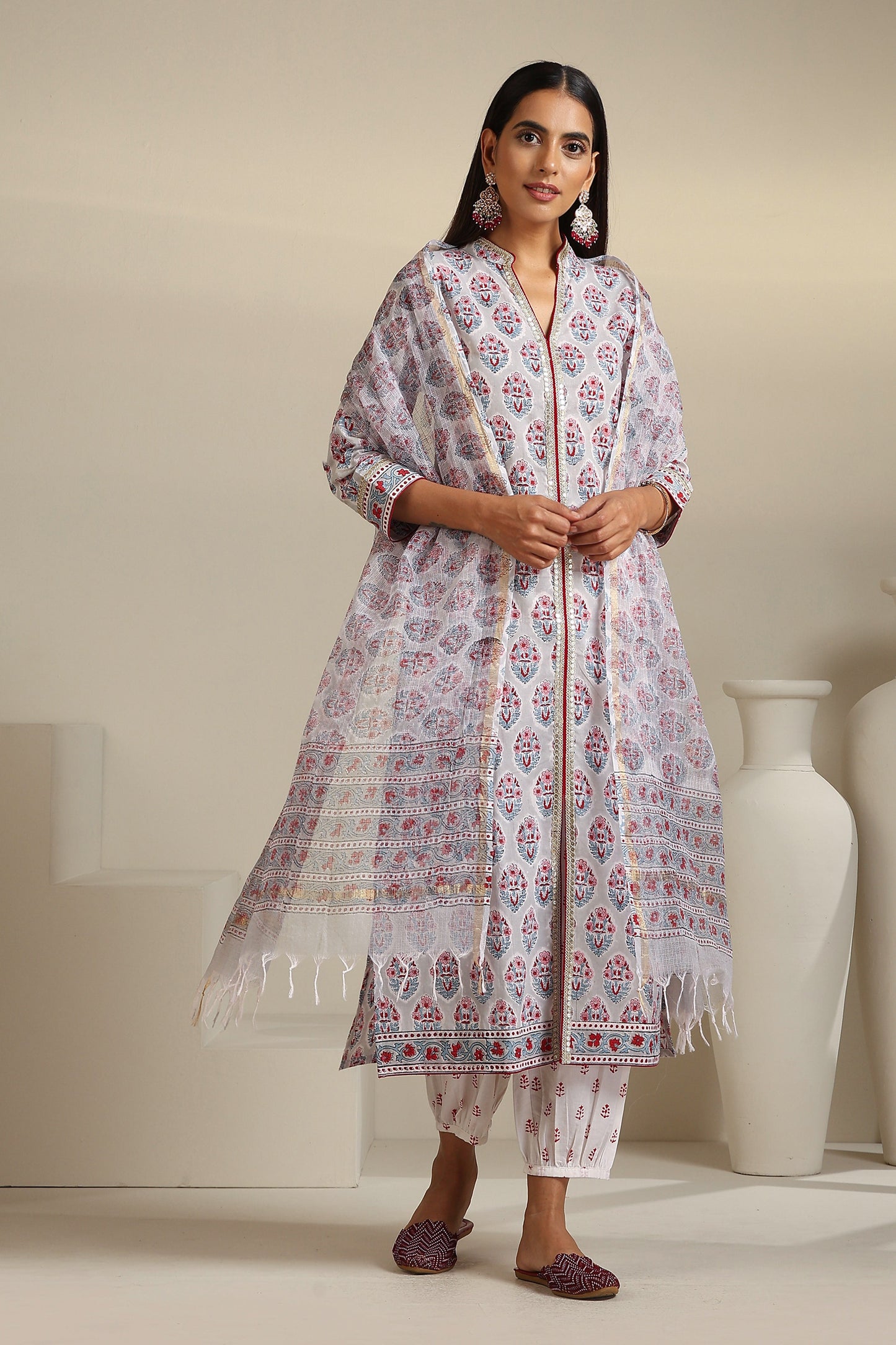 Murraya Grey Salvia Kurta Set of 3