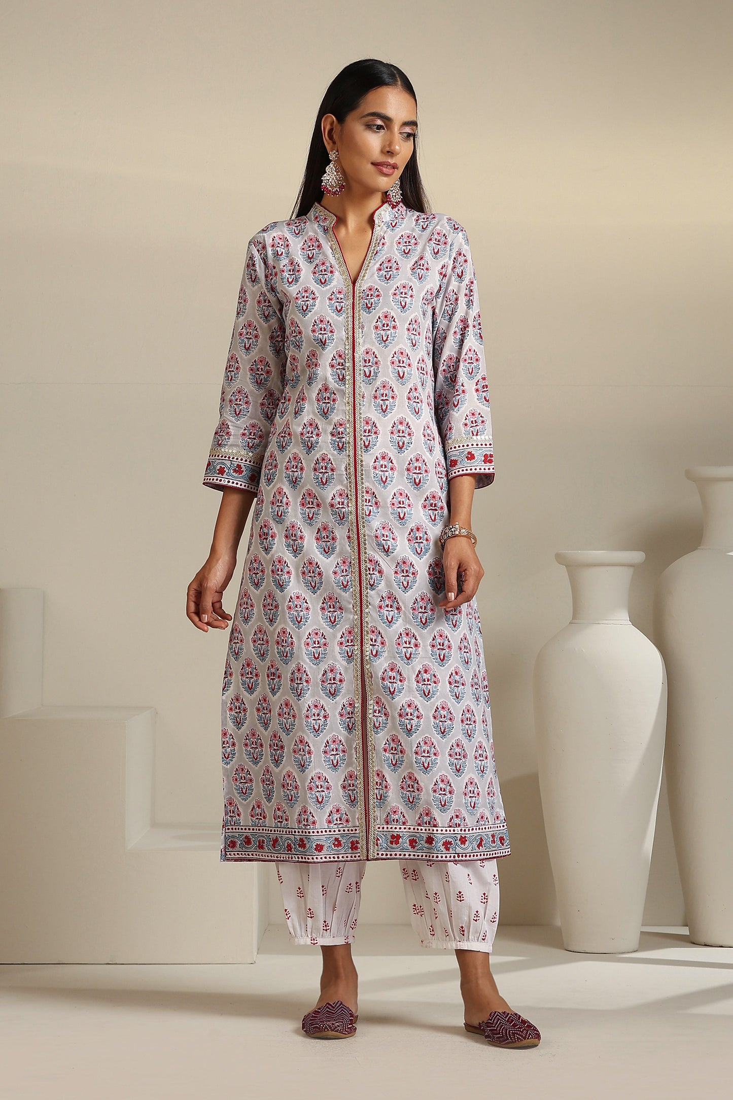 Murraya Grey Salvia Kurta Set of 3