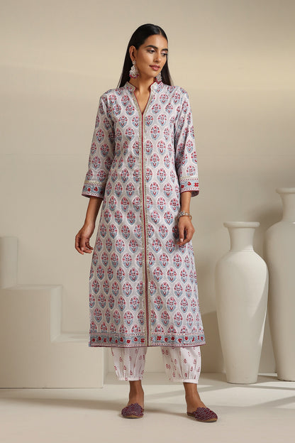 Murraya Grey Salvia Kurta Set of 3