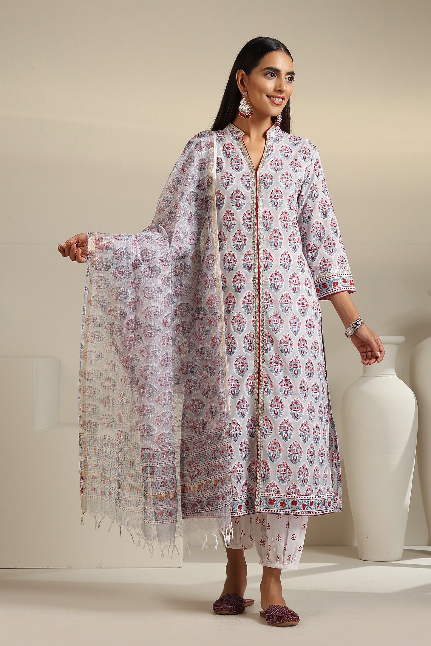 Murraya Grey Salvia Kurta Set of 3