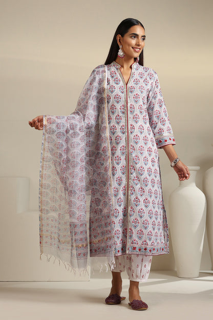 Murraya Grey Salvia Kurta Set of 3