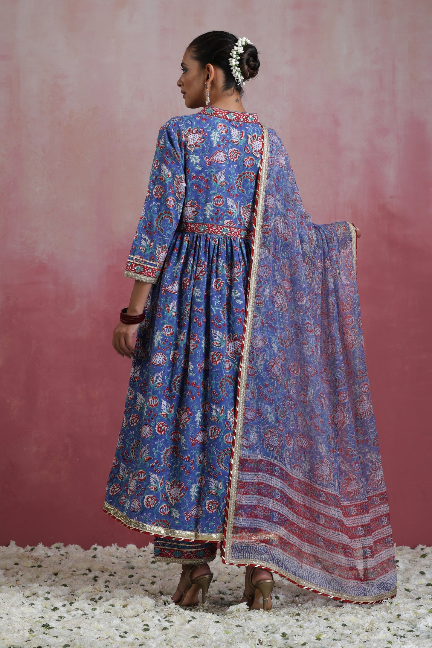 Murraya Blue Ziana Embroidered Anarkali Set of 3