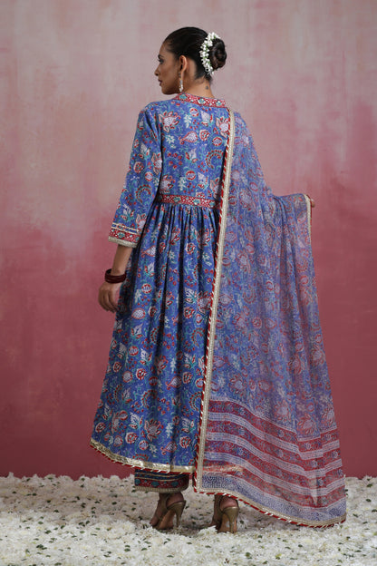 Murraya Blue Ziana Embroidered Anarkali Set of 3