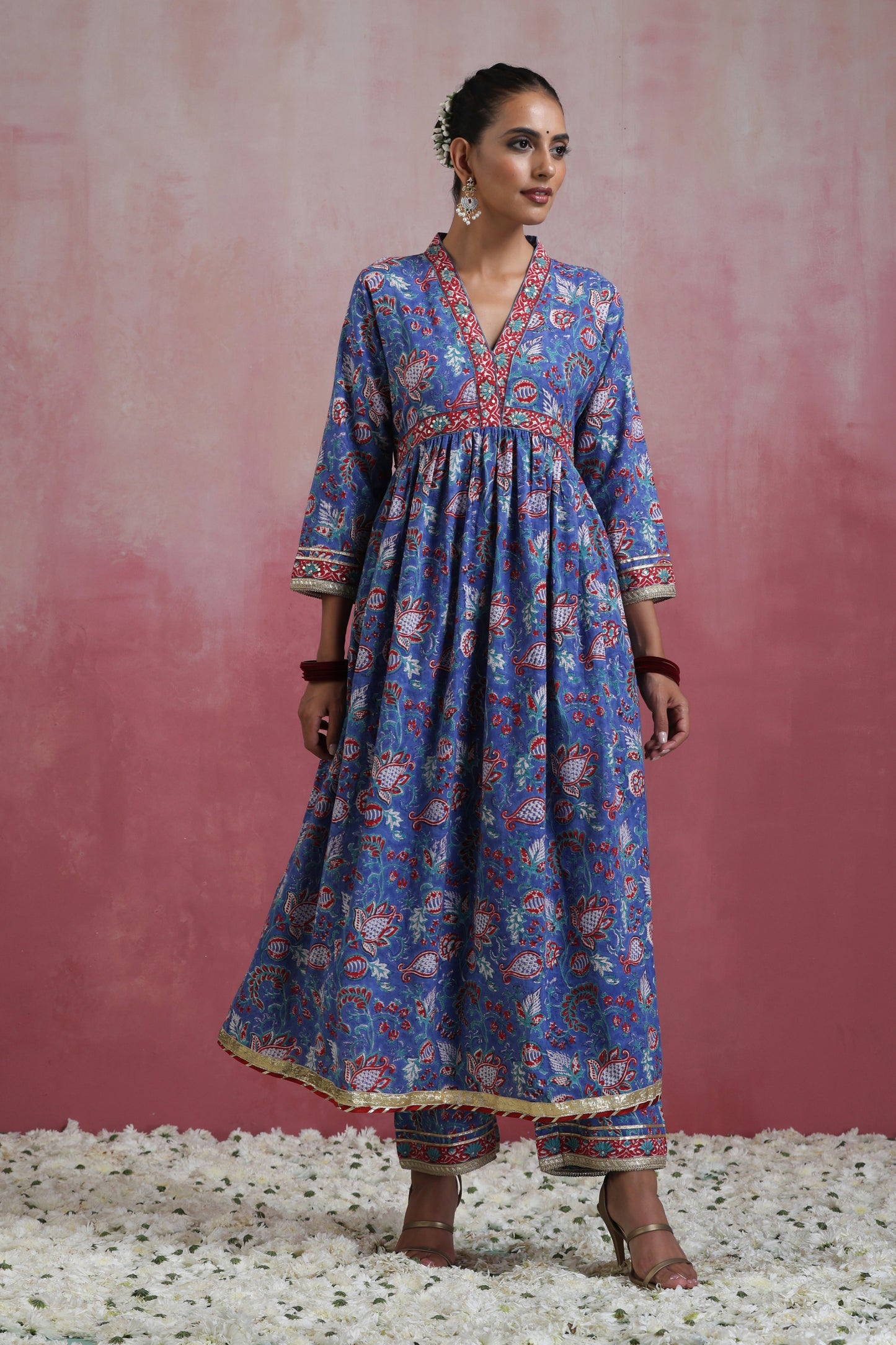 Murraya Blue Ziana Embroidered Anarkali Set of 3