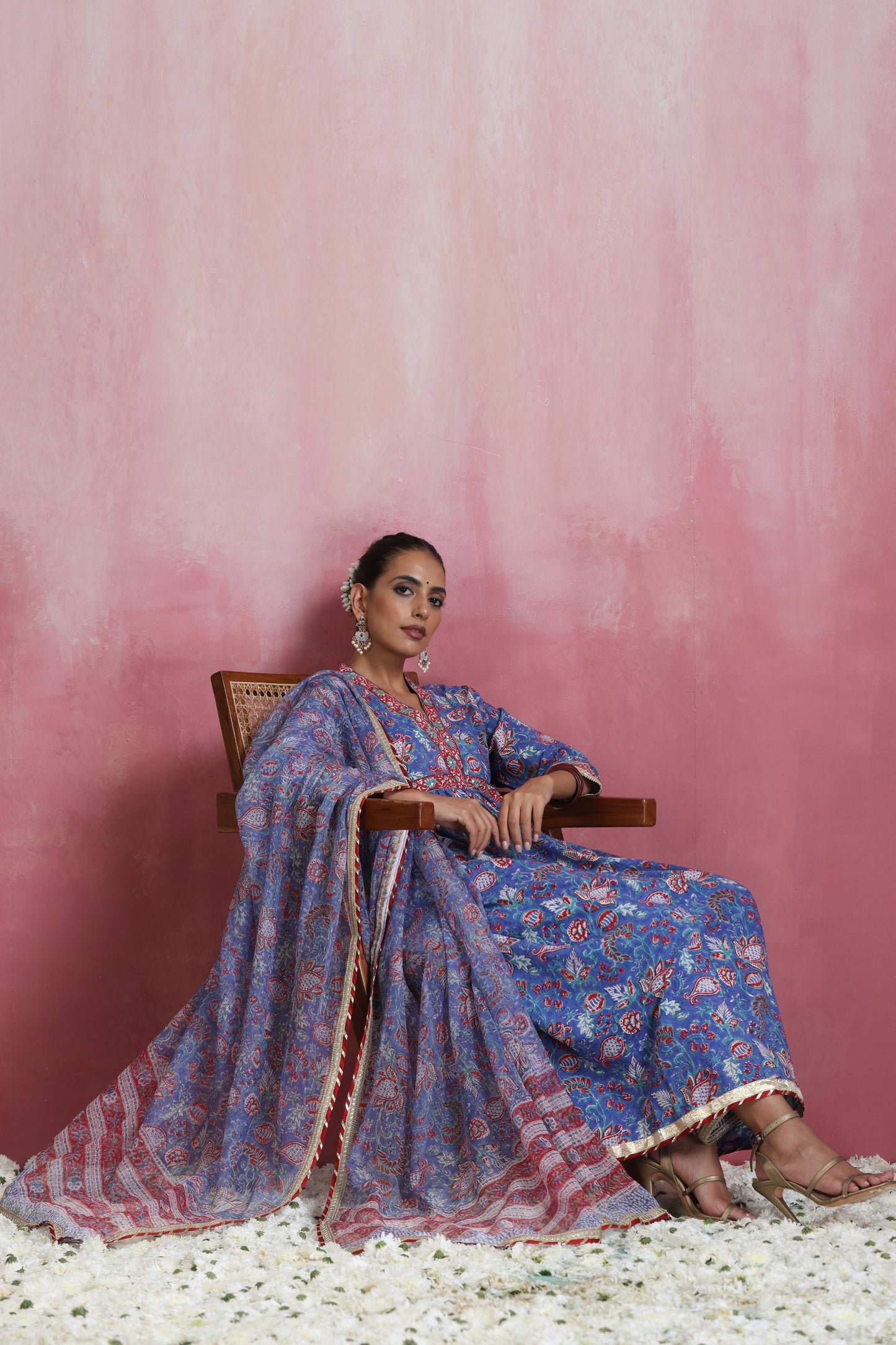 Murraya Blue Ziana Embroidered Anarkali Set of 3