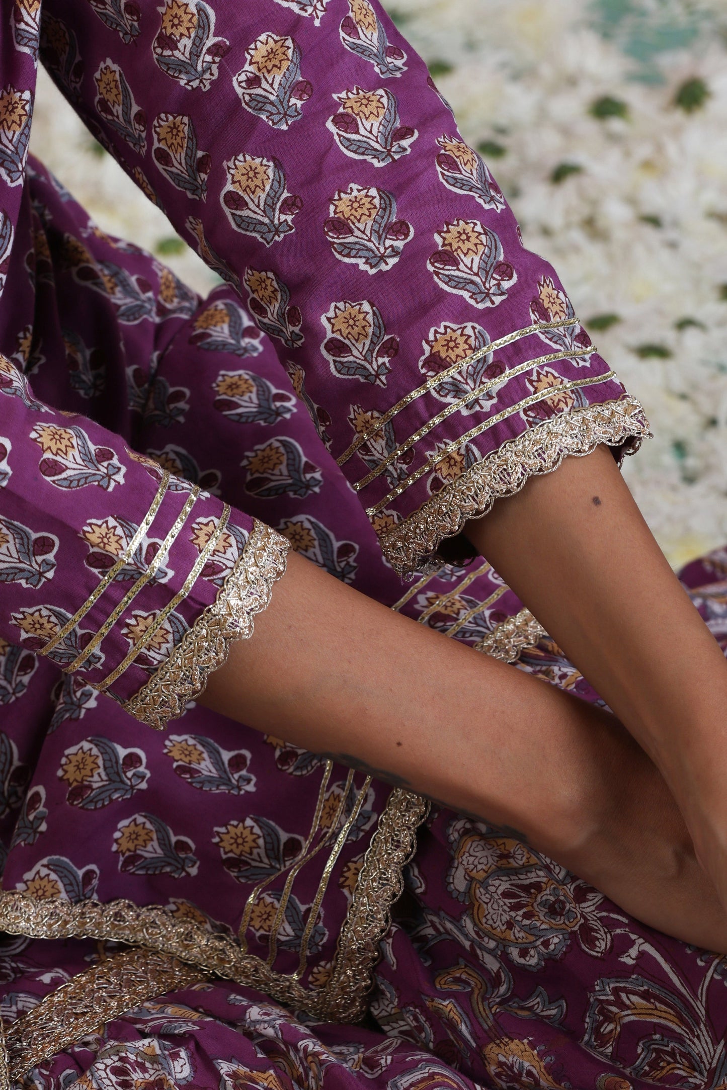 Murraya Purple Lylah Tiered Sharara Set of 3