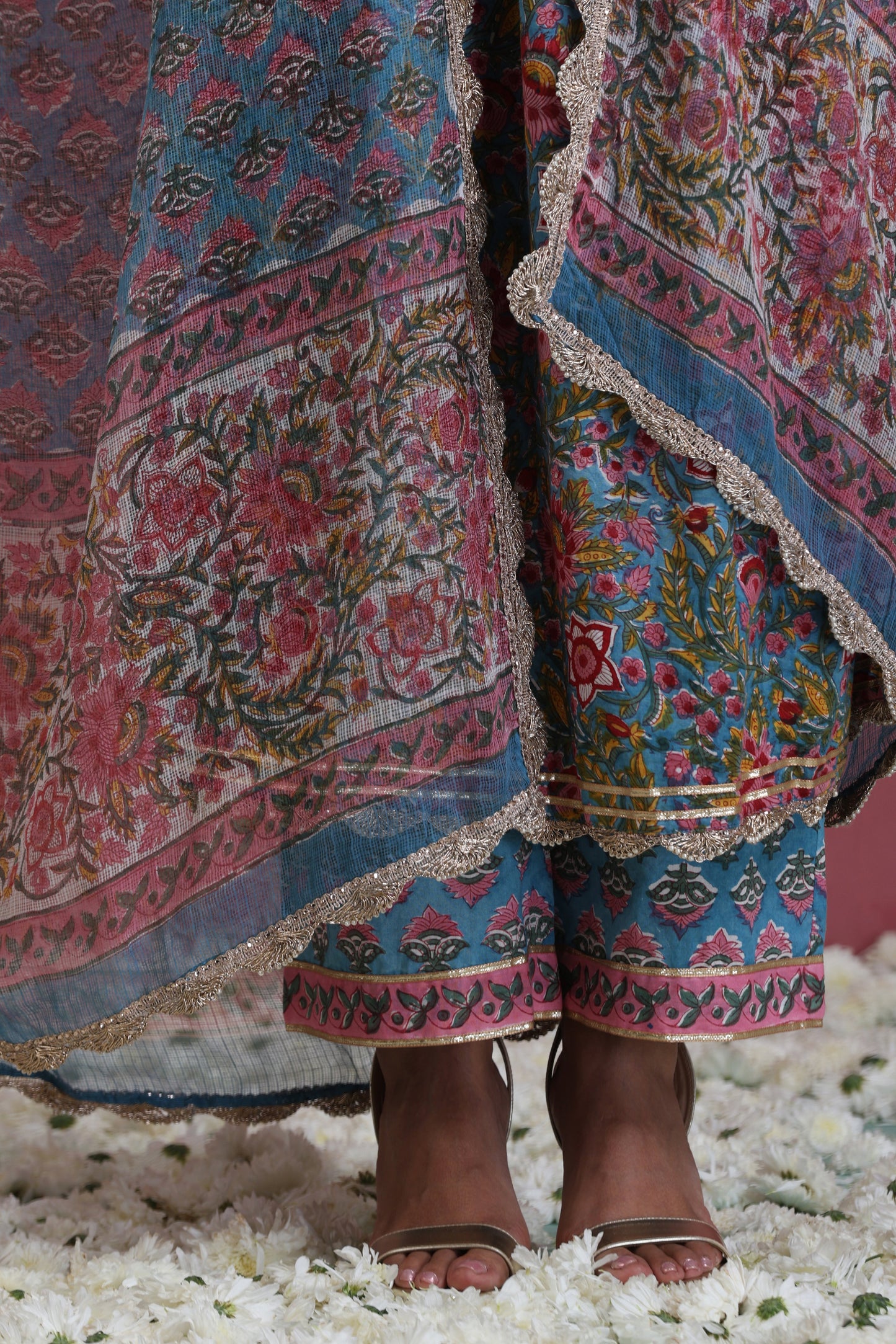 Murraya Blue Inaya Floral Anarkali Set of 3