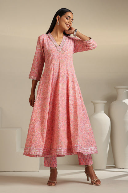 Murraya Bella Blush Pink Kalidaar Anarkali Set of 3