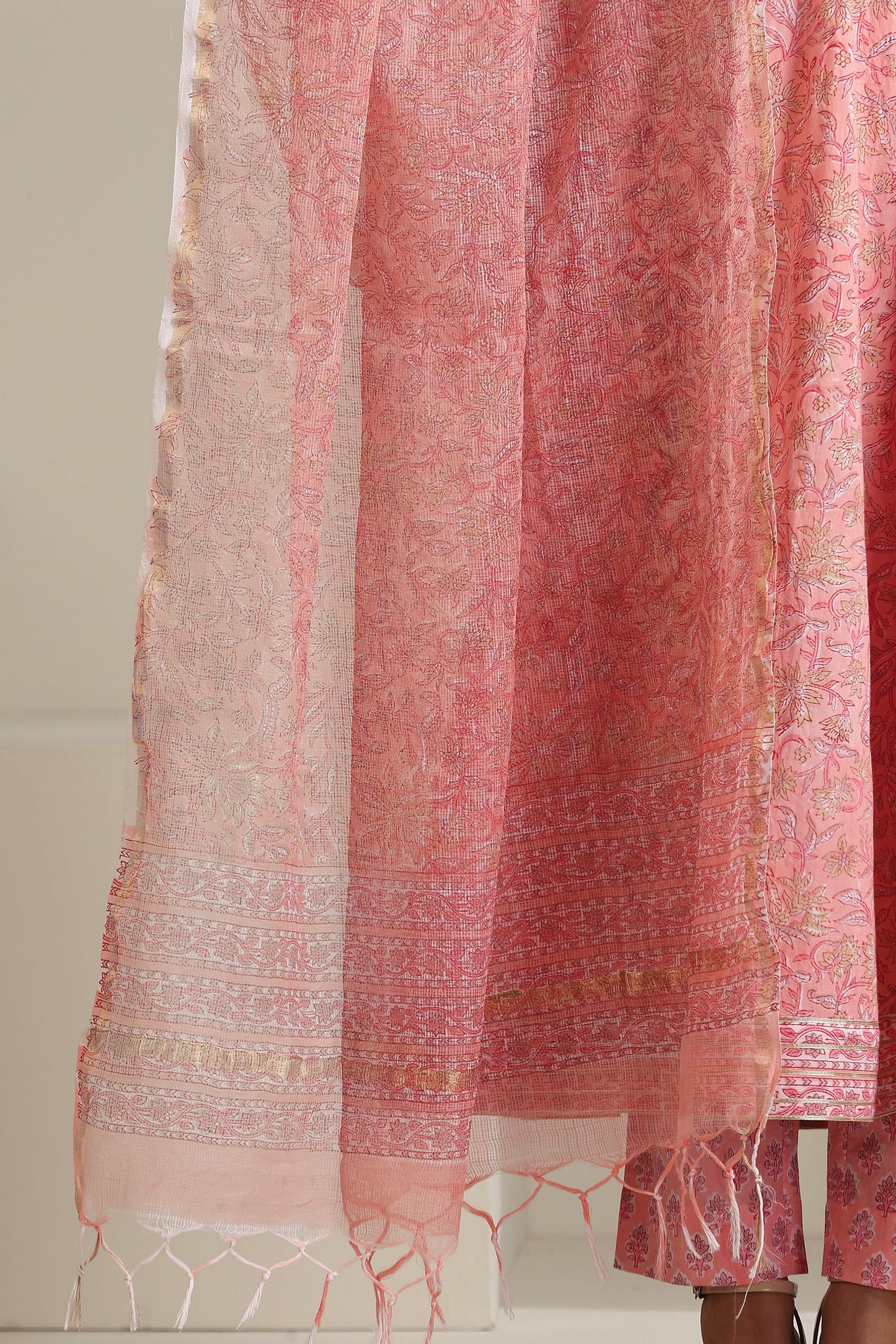 Murraya Bella Blush Pink Kalidaar Anarkali Set of 3