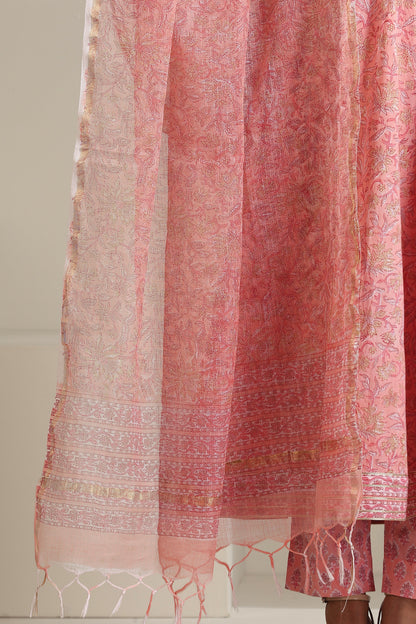 Murraya Bella Blush Pink Kalidaar Anarkali Set of 3