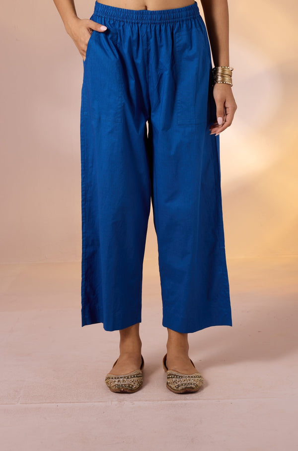 Maati Craft Comfort Fit Pants - Dark blue Cotton