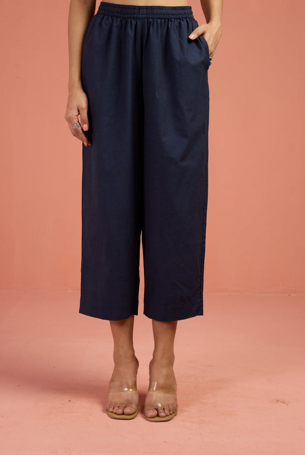 Maati Craft Comfort Fit Pants - Dark Indigo Cotton