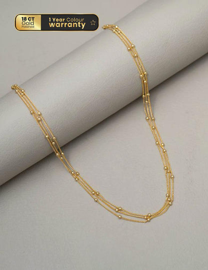 Anti Tarnish Triple Layer Dot Chain Necklace LP- 48Hr Delivery