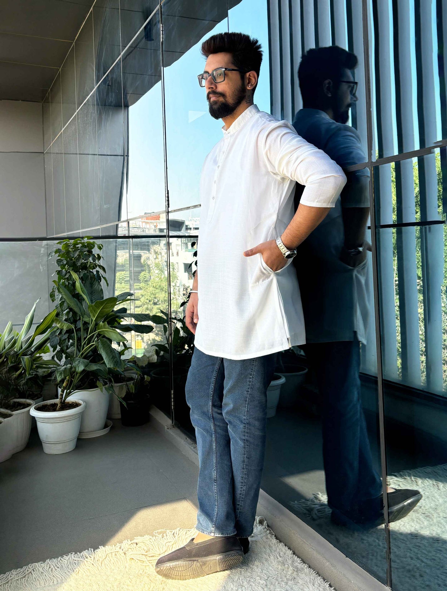 trueBrowns White Unisex Freesize Holi Kurta