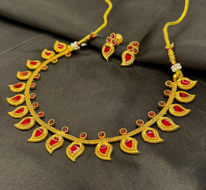 Temple Leaf Necklace Set