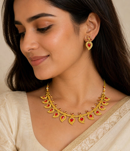 Temple Leaf Necklace Set