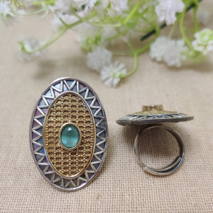 Dune  Silver look Alike Dual Tone Ring