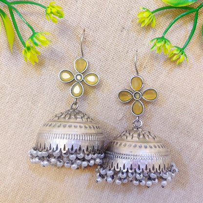 Silver look alike jhumka earring