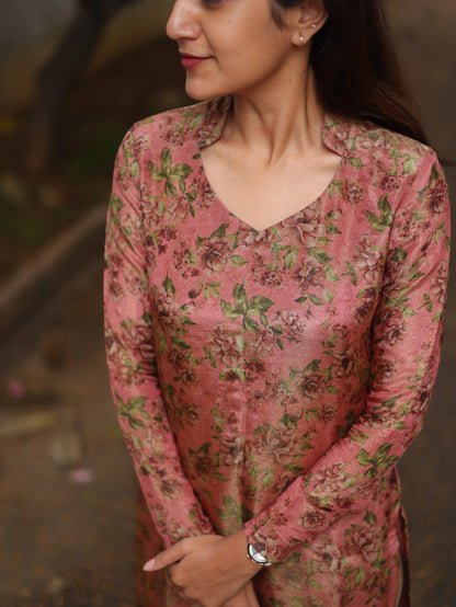 Studio Coral Tissue Floral Top