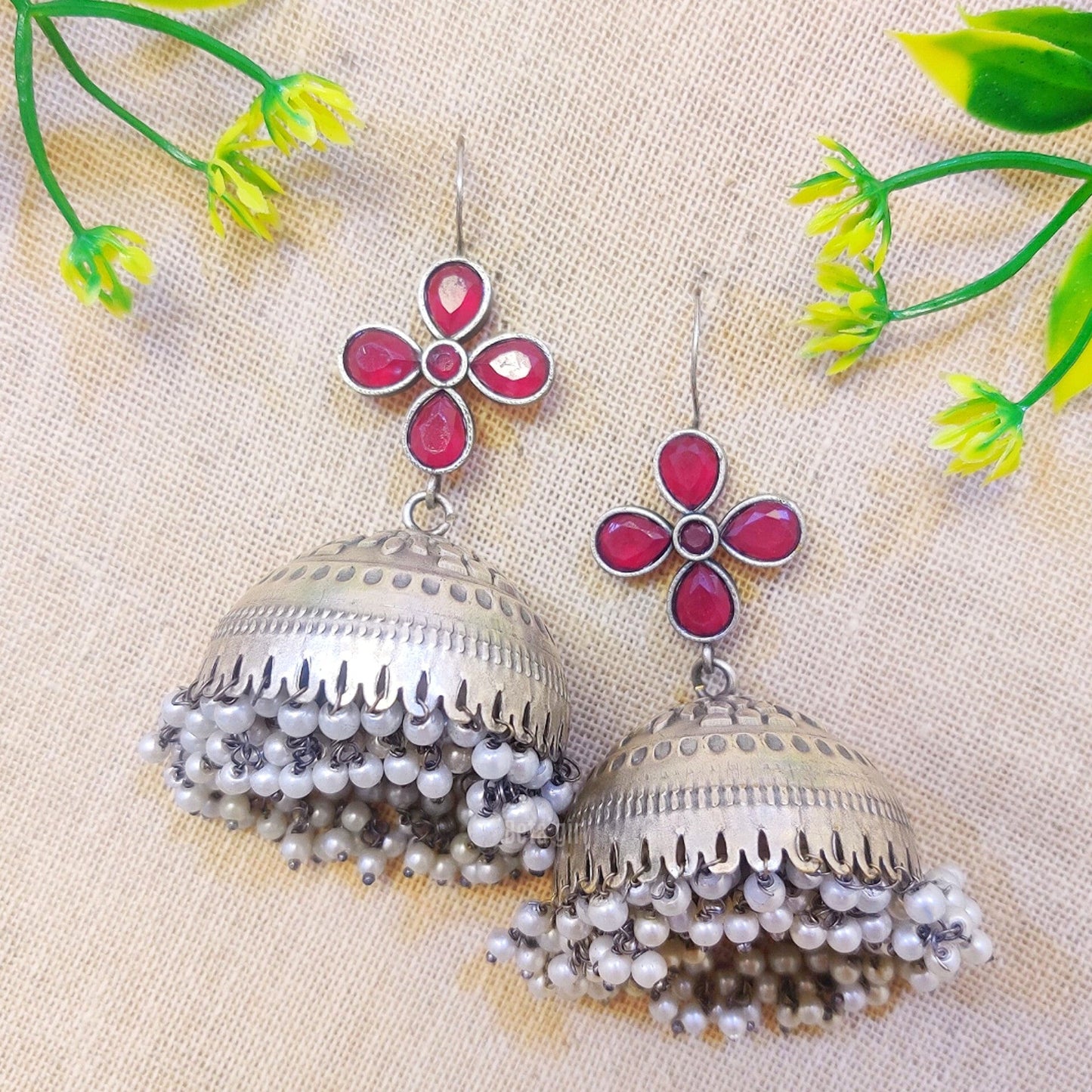 Silverlookalike jhumka Earrring