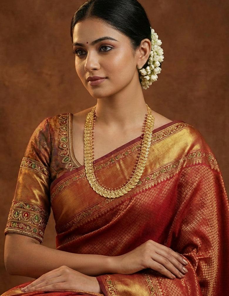 18k Gold plated AD Stone with Lakshmi coin Long Necklace