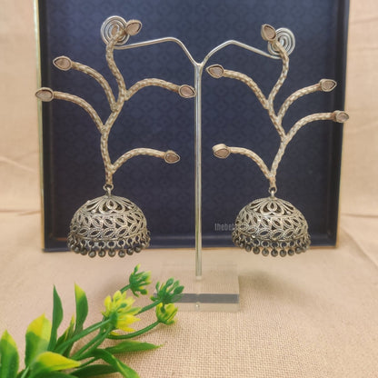 Styish oxidised jhumka earring