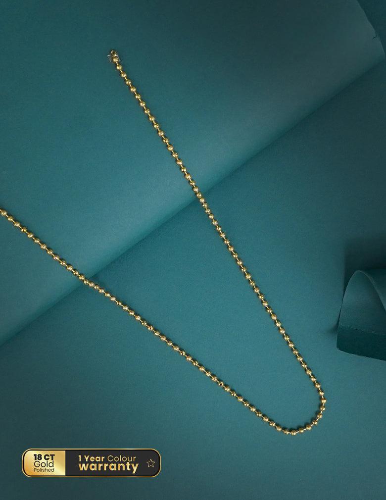 Anti Tarnish Gold Plated Simple  Ball Chain Necklace