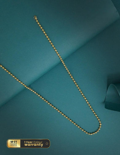 Anti Tarnish Gold Plated Simple  Ball Chain Necklace