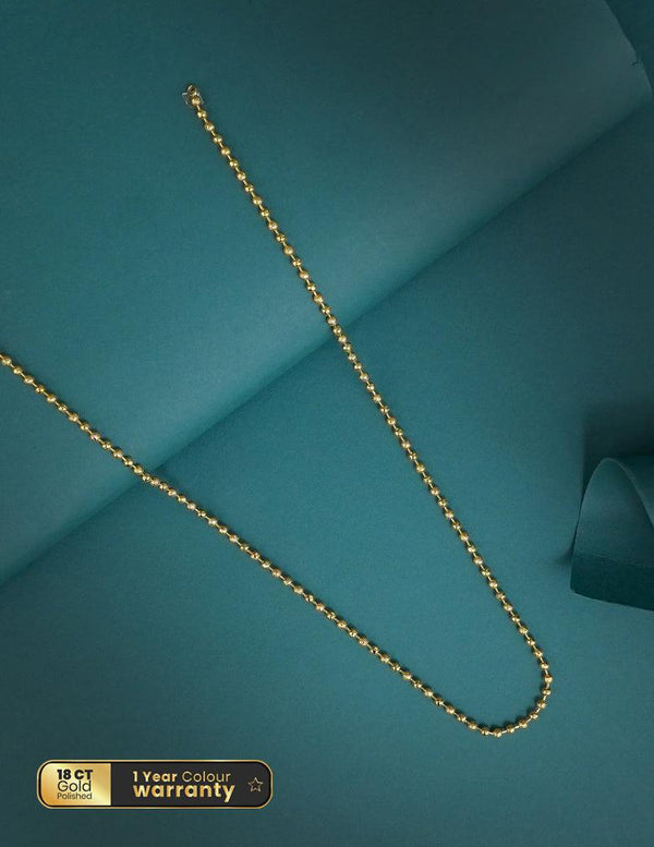Anti Tarnish Gold Plated Simple  Ball Chain Necklace