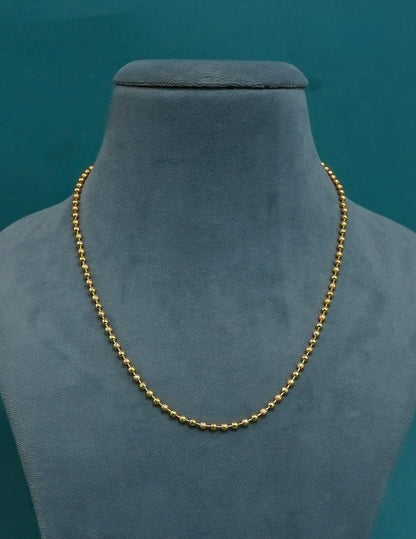 Anti Tarnish Gold Plated Simple  Ball Chain Necklace