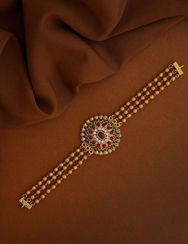 Kemp & Ad Stone pendant with Triple layer Antique Choker Necklace