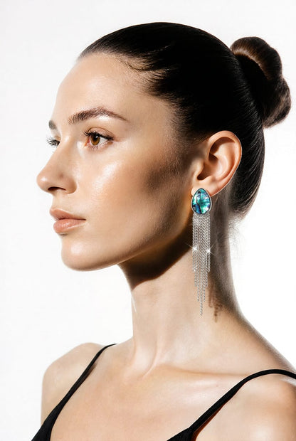 Silver Chain Tassel Drop Earrings LP- 48Hr Delivery