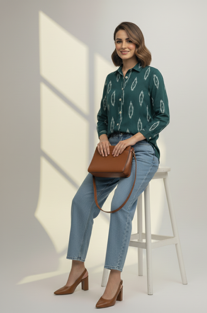 Maati  Moss Mirage Cotton Button Down Shirt