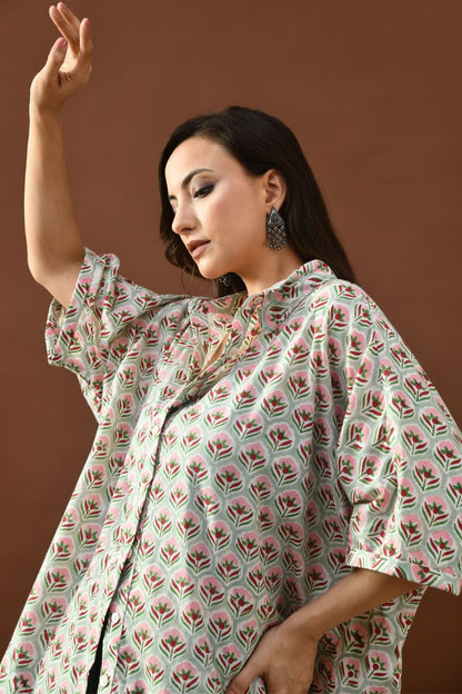 Mint Hand Block Anti-Fit Shirt