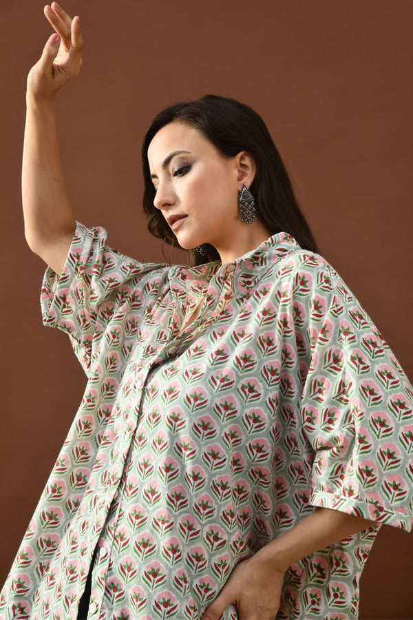 Mint Hand Block Anti-Fit Shirt