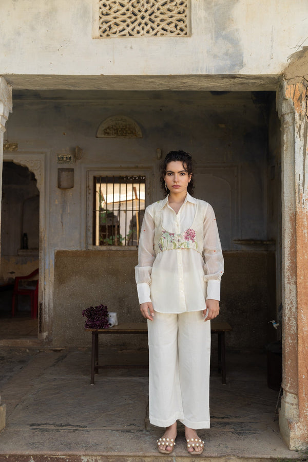 Anu Amala Cherry Blossom Chanderi Shirt