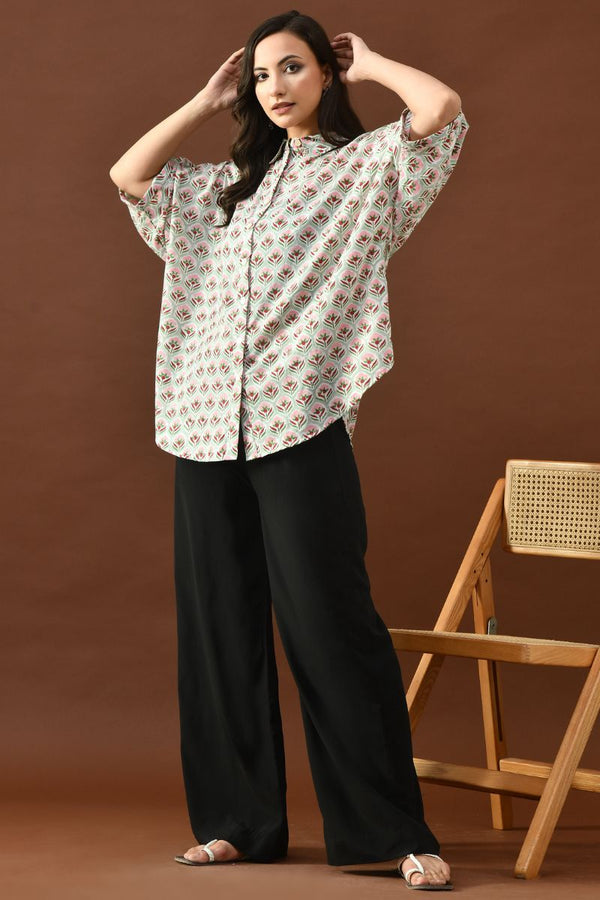 Mint Hand Block Anti-Fit Shirt