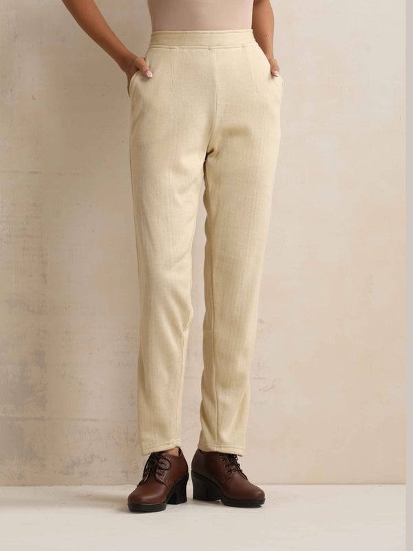 trueBrowns Beige Woollen Pants