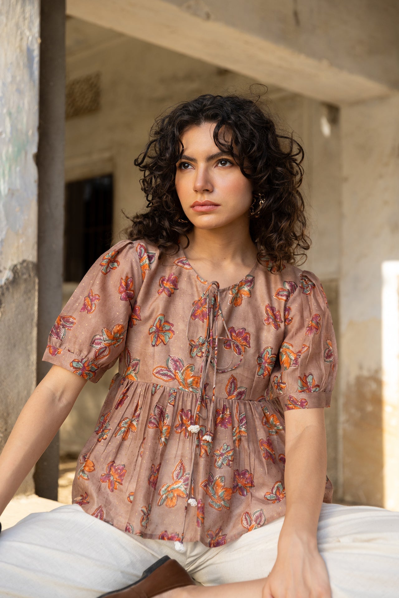 Anu Zuri Chandheri Chanderi Top