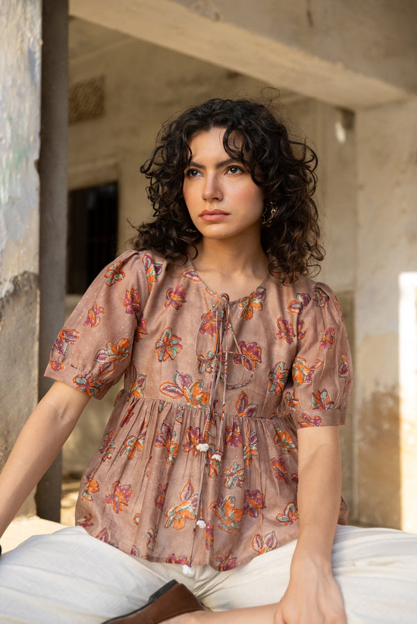 Anu Zuri Chandheri Chanderi Top