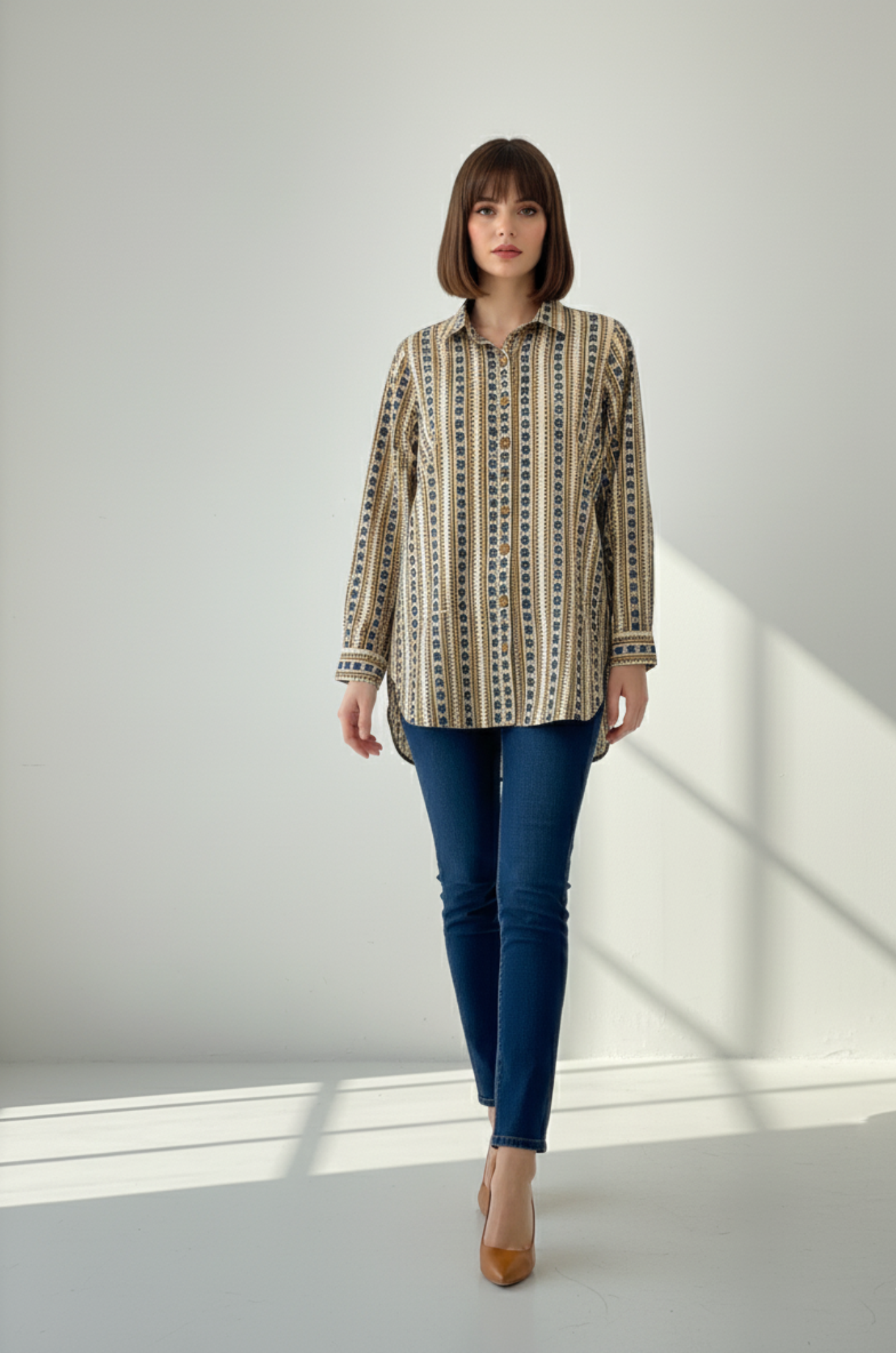 Maati  Sandy Bloom Cotton Button Down Shirt